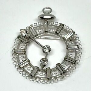 Vintage Sterling Star-Art Clock Brooch/Pendant
